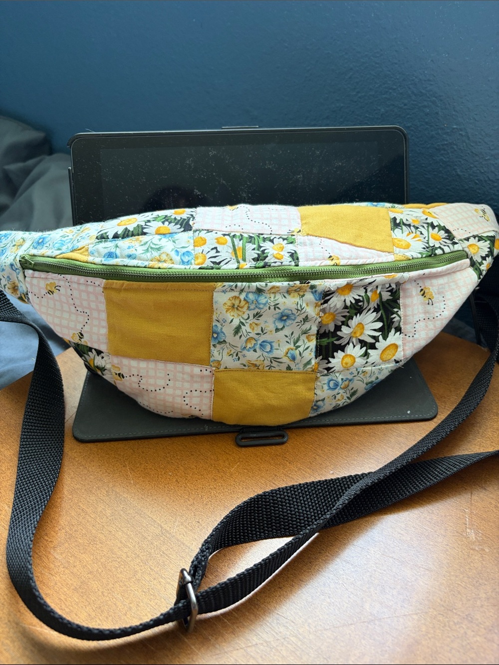 Patchwork quilted Floral Sling Bag - Yellow Floral